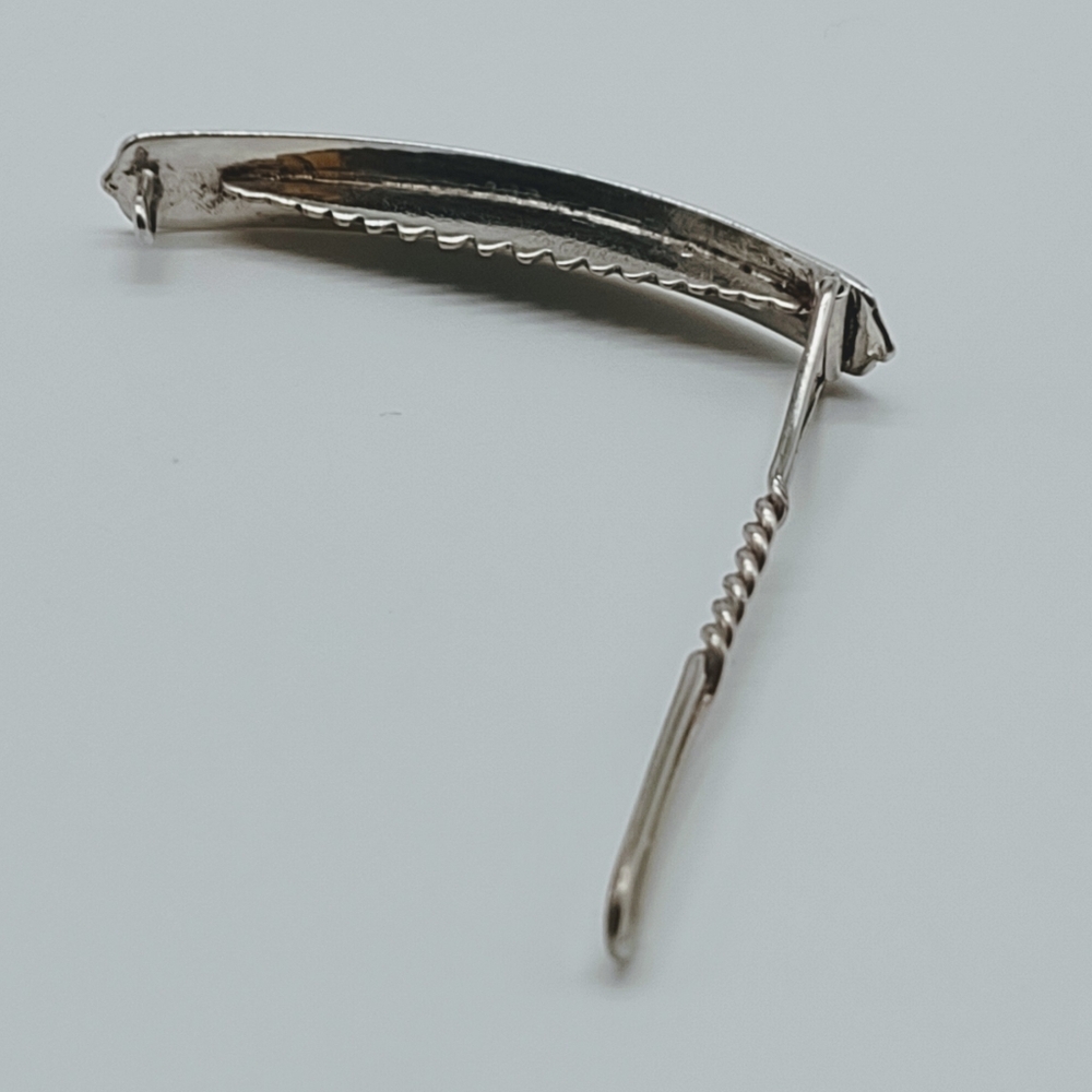 Vintage Sterling Silver Siam Niello Hair Barette - Picture 5 of 10